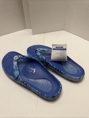 Cheeks Men's Blue Patterned Health Flip-Flop Sandals